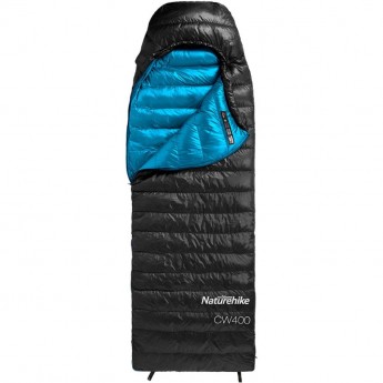 Мешок спальный NATUREHIKE CW400 NH18C400-D с гусинным пухом, размер L, черный, 6927595761670