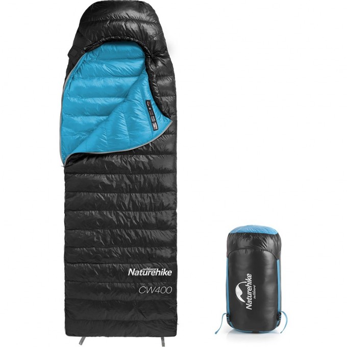 Мешок спальный NATUREHIKE CW400 NH18C400-D с утиным пухом черный 6927595794531 Мешок спальный NATUREHIKE CW400 NH18C400-D с утиным пухом черный 6927595794531