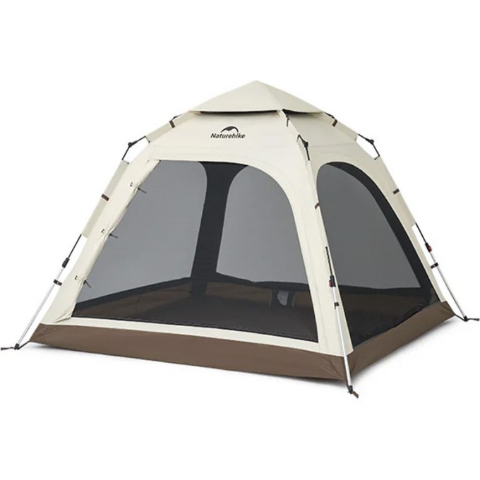 Палатка NATUREHIKE ANGO AUTOMATIC CNK2550WS010 малая, бежевая с коричневым 6927595785591