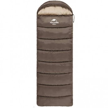 Спальный мешок NATUREHIKE U SERIES U350 двойной хлопок осень-зима молния слева Brown