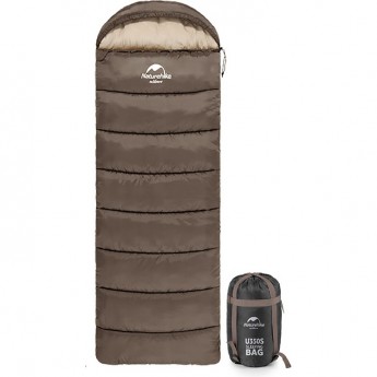 Спальный мешок NATUREHIKE U SERIES U350 двойной хлопок осень-зима молния справа вrown