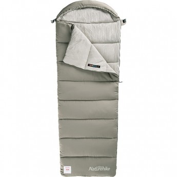 Ультралёгкий спальный мешок NATUREHIKE CNK2350WS023 M400 хлопковый с капюшоном весна осень зеленый, молния слева